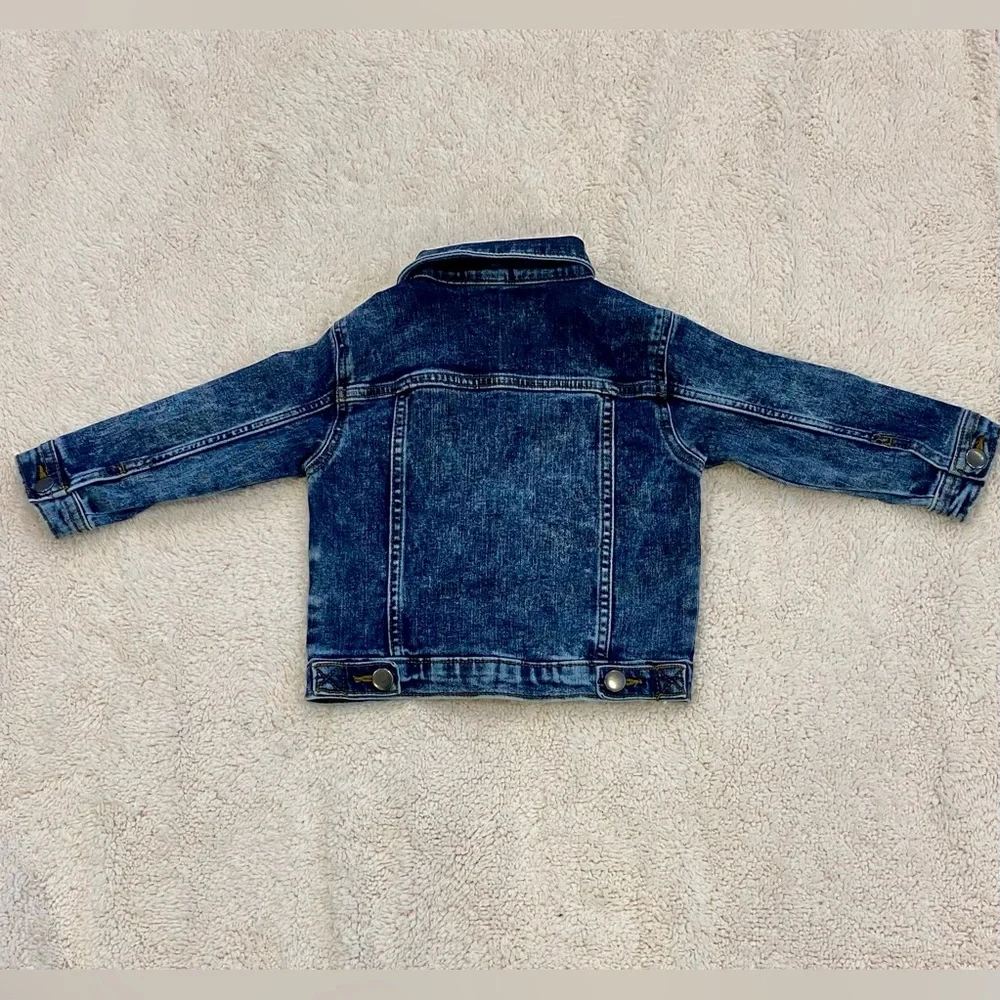 NWOT Wonder Nation Distress Dark Blue Acid Wash Jean Jacket for Kids